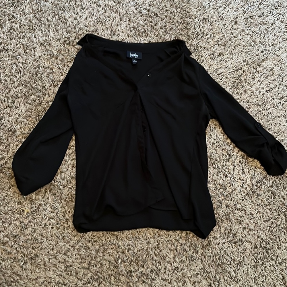 Black collard button up blouse
